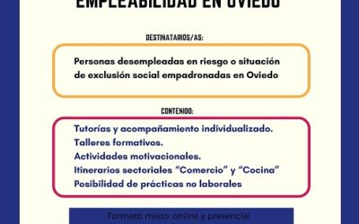 Programa para el fomento de la empleabilidad de personas empadronadas en Oviedo que se encuentren en situación de vulnerabilidad